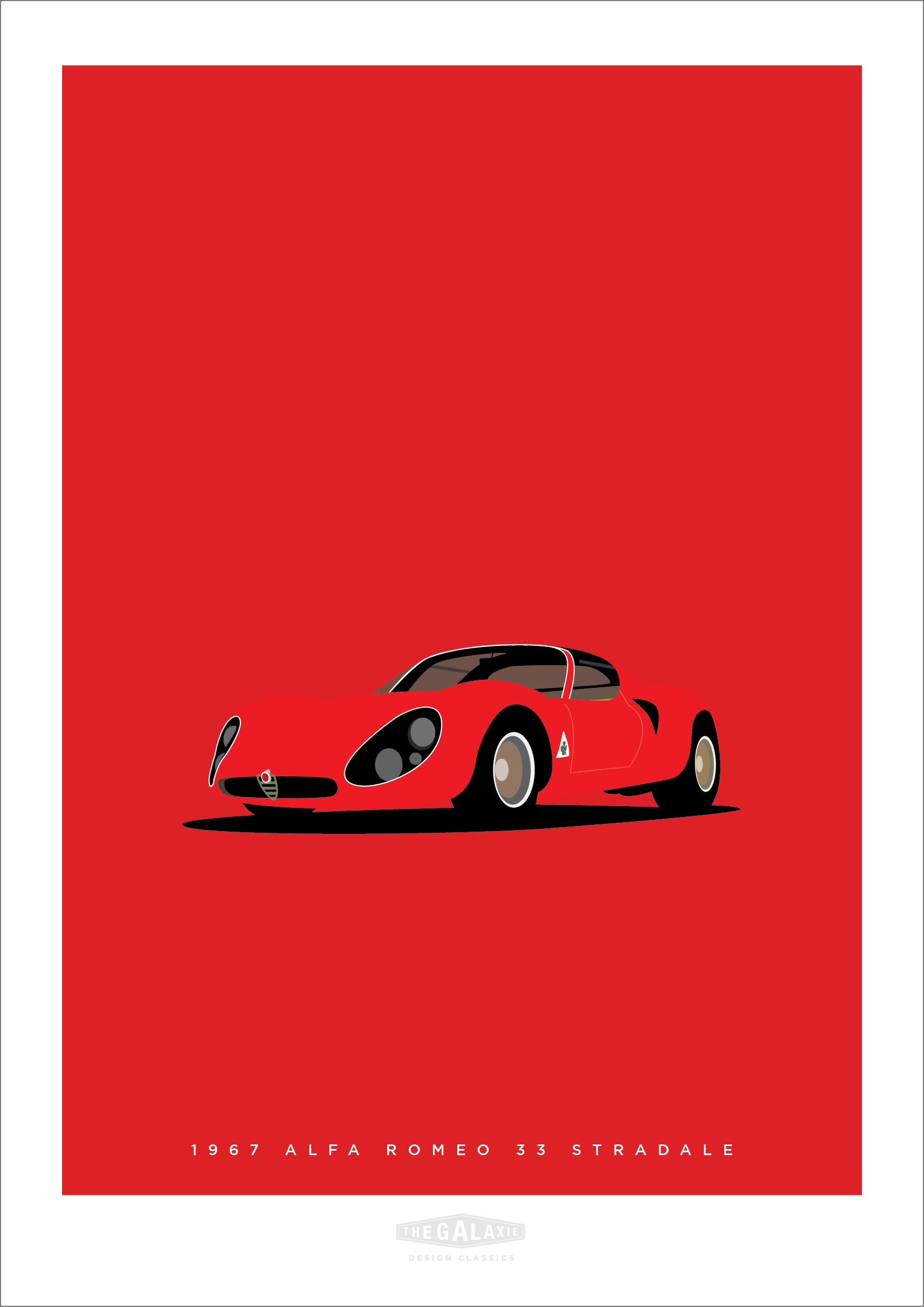 Alfa Romeo 33 Stradale 1967 Classic Car Poster | Red – The Galaxie