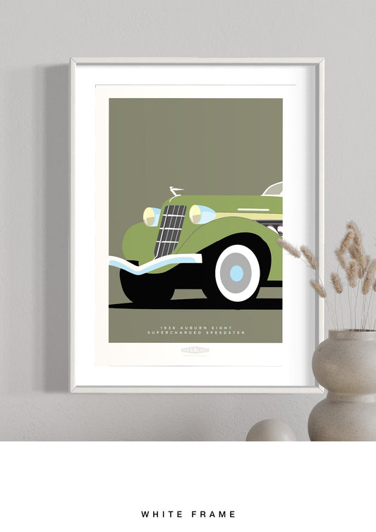AUBURN EIGHT SUPERCHARGED SPEEDSTER 1936 2 Green - The Galaxie Design Classics