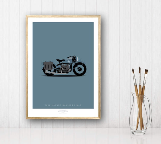 HARLEY DAVIDSON WLA 1942 Blue 2 - The Galaxie Design Classics
