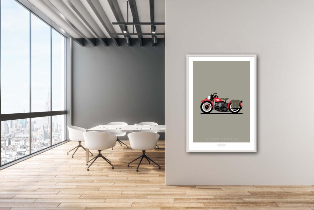 HARLEY DAVIDSON WLA 1942 Red - The Galaxie Design Classics