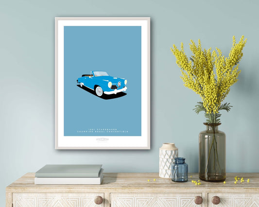 STUDEBAKER CHAMPION REGAL CONVERTIBLE 1951 Blue - The Galaxie Design Classics