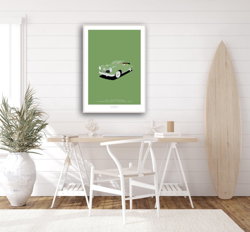 STUDEBAKER CHAMPION REGAL CONVERTIBLE 1951 Green - The Galaxie Design Classics