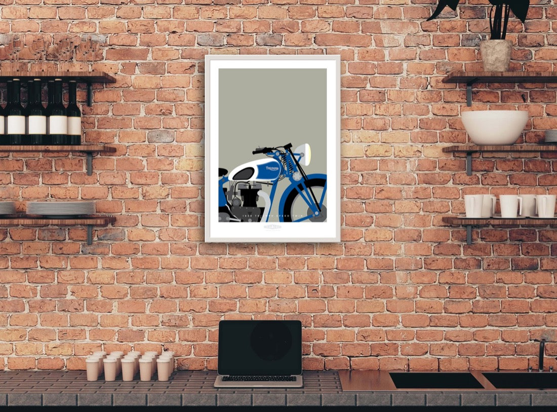 TRIUMPH 1939 SPEED TWIN Blue2 - The Galaxie Design Classics