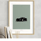 Framed car poster of a black 1967 ALFA ROMEO 33 STRADALE 