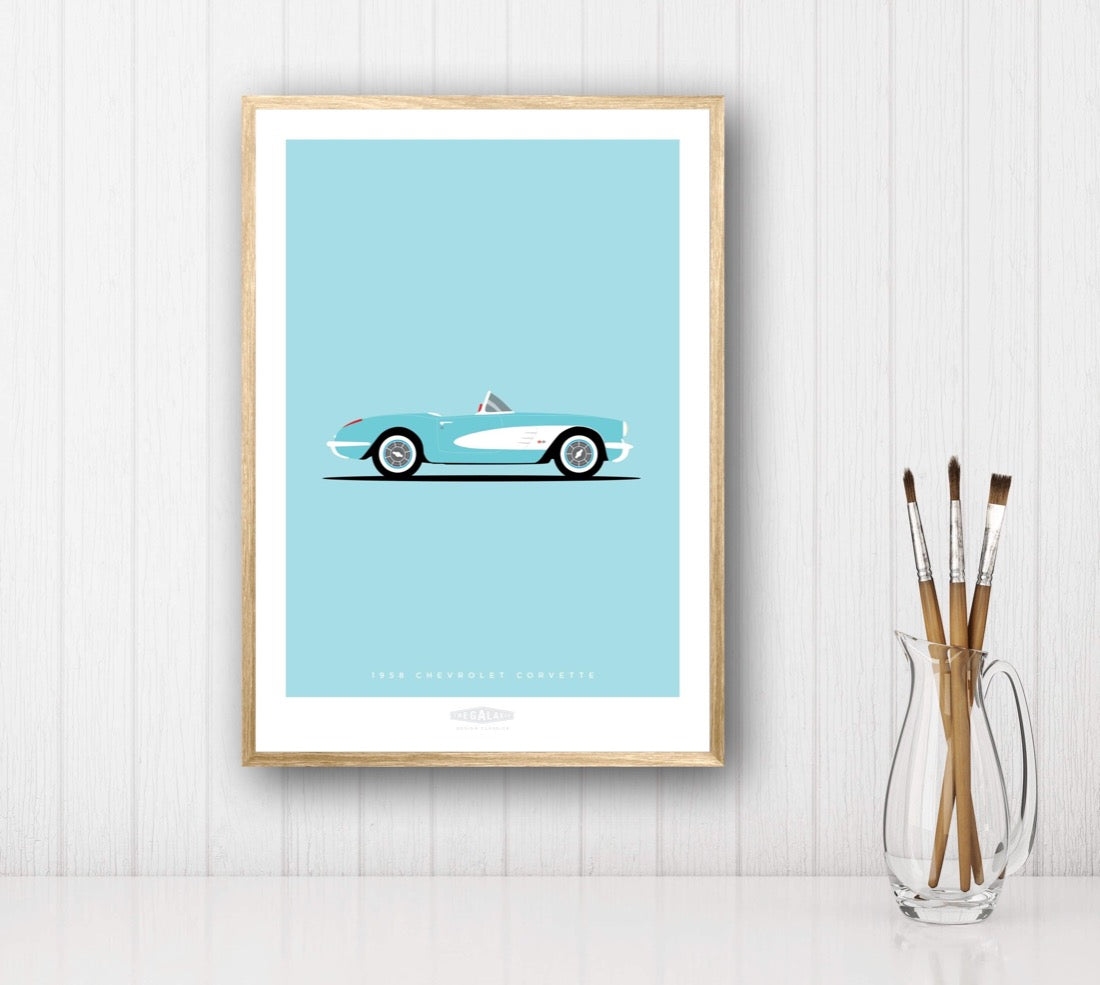 CHEVROLET CORVETTE ROADSTER 1956 Blue - The Galaxie Design Classics