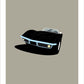 Original hand drawn poster of a magnificent black 1968 Chevrolet Corvette Roadster on a soft grey background.