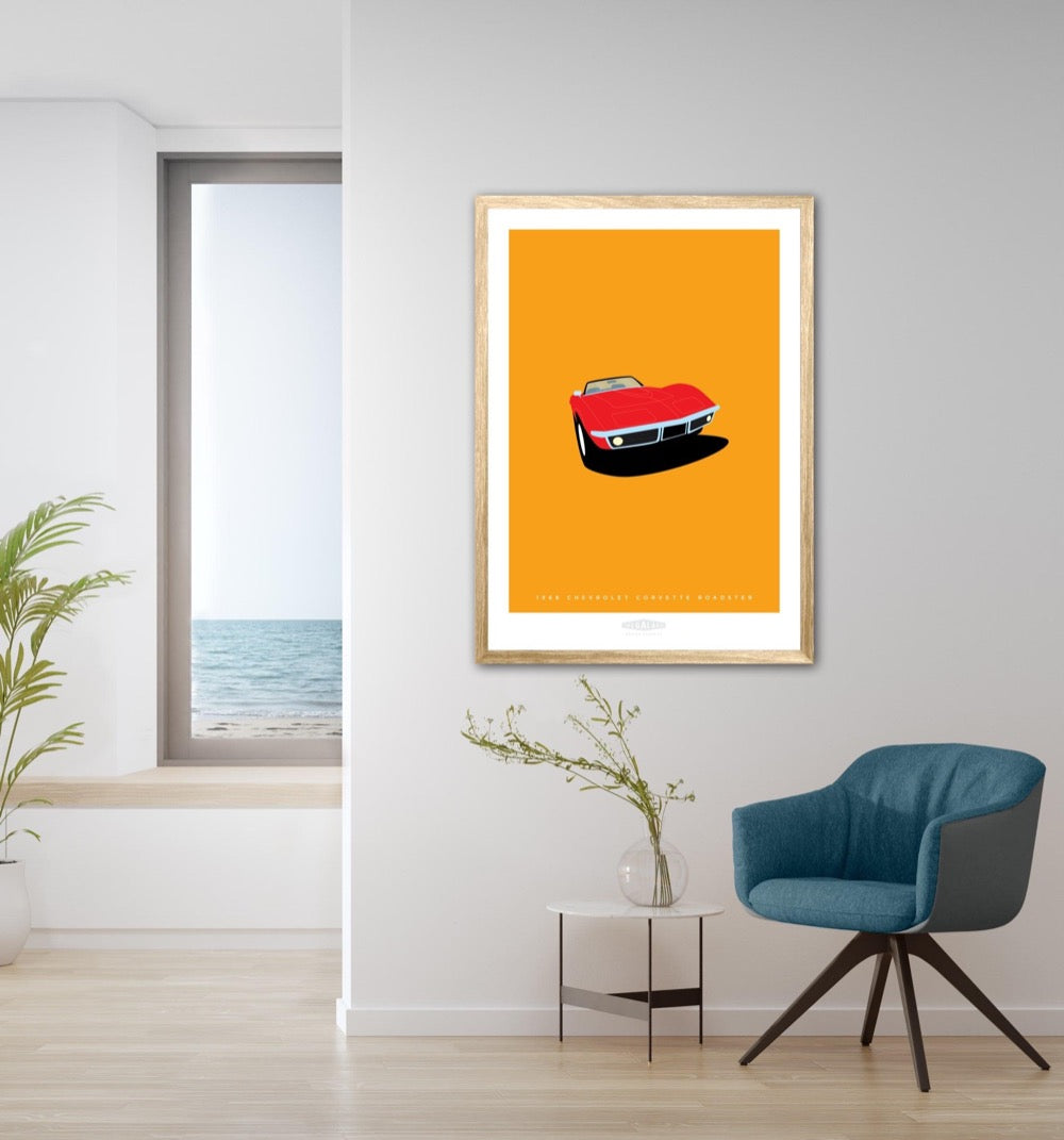 CHEVROLET CORVETTE ROADSTER 1968 Red - The Galaxie Design Classics