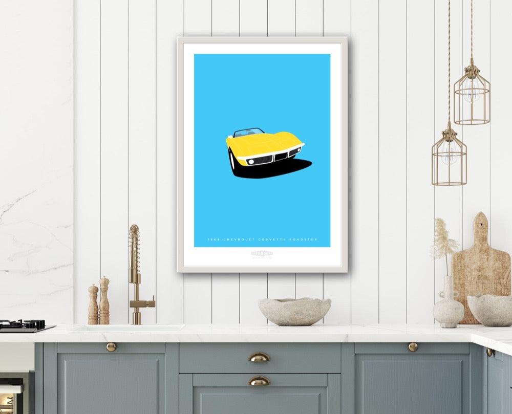CHEVROLET CORVETTE ROADSTER 1968 Yellow - The Galaxie Design Classics