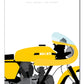 Beautiful original close up poster of a yellow 1972 DUCATI 750 Sport.