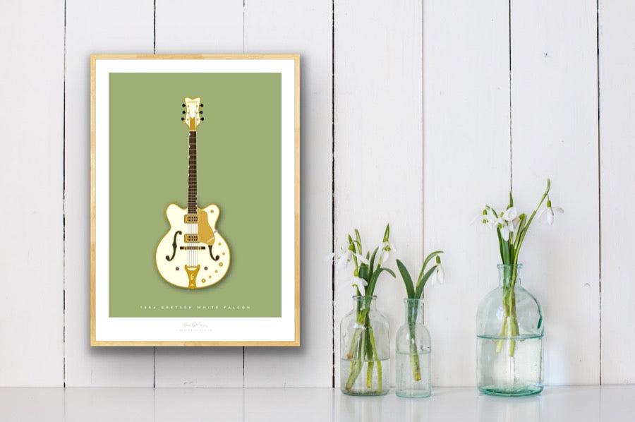 GRETSCH 1964 WHITE FALCON White - The Galaxie Design Classics guitar posters