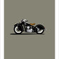 Hand drawn print of a black 1940 Indian Chief on a grey background.