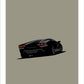 Hand drawn poster of a black 2021 Lamborghini Countach LPI 800-4 on a grey background.