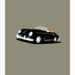 Beautiful hand drawn print of a black 1956 Porsche 356 Speedster on a classy stone grey background.
