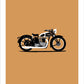This hand drawn poster features a cool  black 1939 Triumph Speed Twin on a light tan  background.